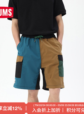 CHUMS洽洽鸟夏季户外男女款短裤运动时尚印花抽绳短裤CH03-1258