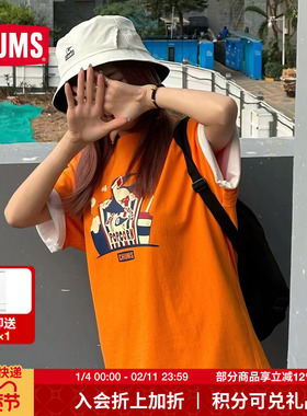 CHUMS洽洽鸟运动户外T恤半袖休闲舒适印花短袖百搭上衣CH01-2349