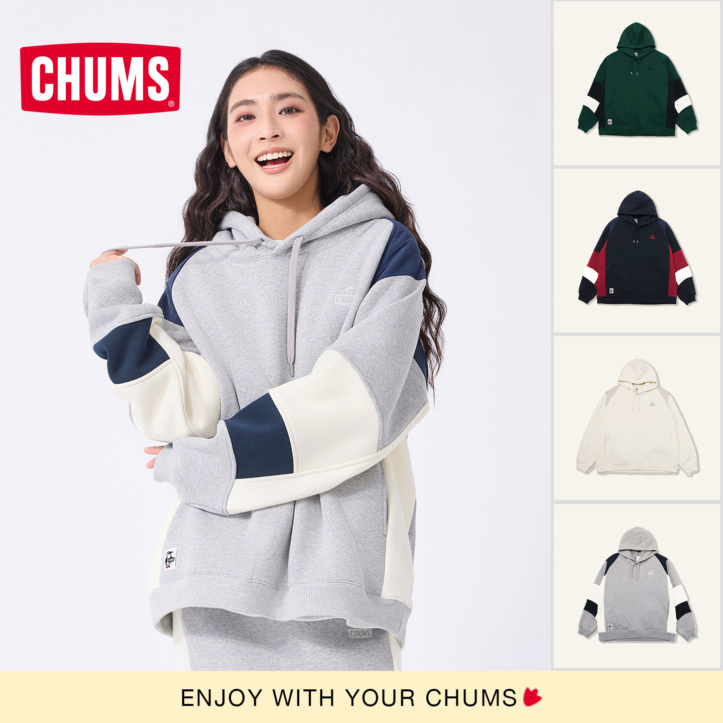 CHUMS运动休闲连帽卫衣加绒图片