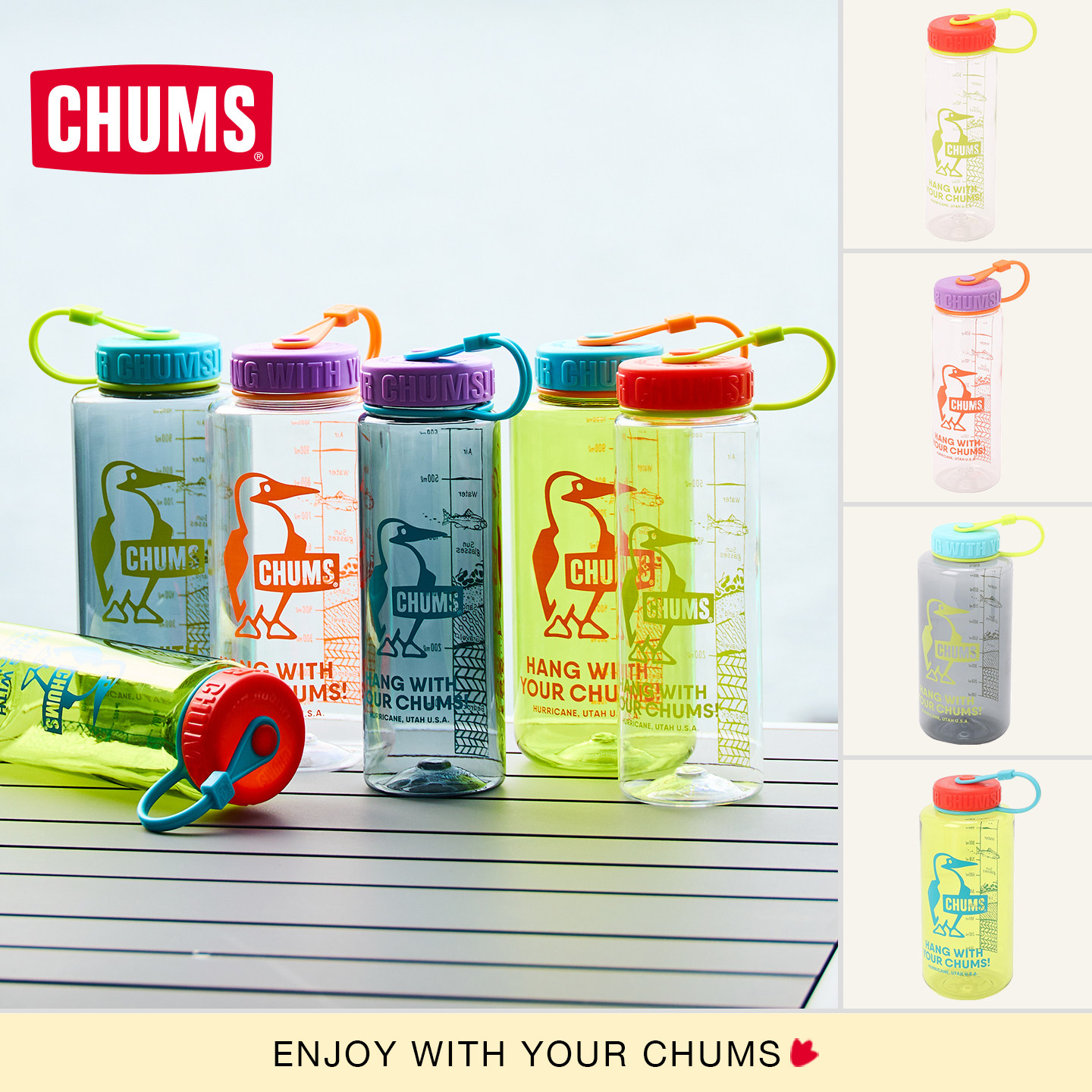 CHUMS运动水壶大容量透明水杯