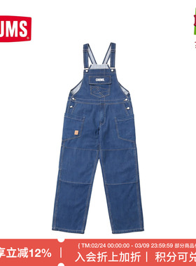 CHUMS洽洽鸟运动户外休闲儿童背带裤牛仔裤亲子装长裤CH23-1095