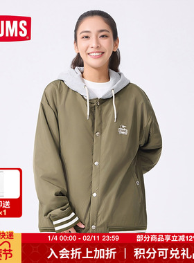 CHUMS洽洽鸟运动休闲夹克连帽棒球外套加厚男女款秋上衣CH00-1465