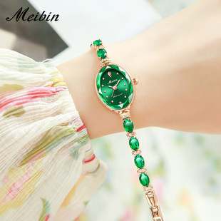 美宾直播同款手链表礼盒高级感石英表时尚轻奢高端女士珠宝扣手表