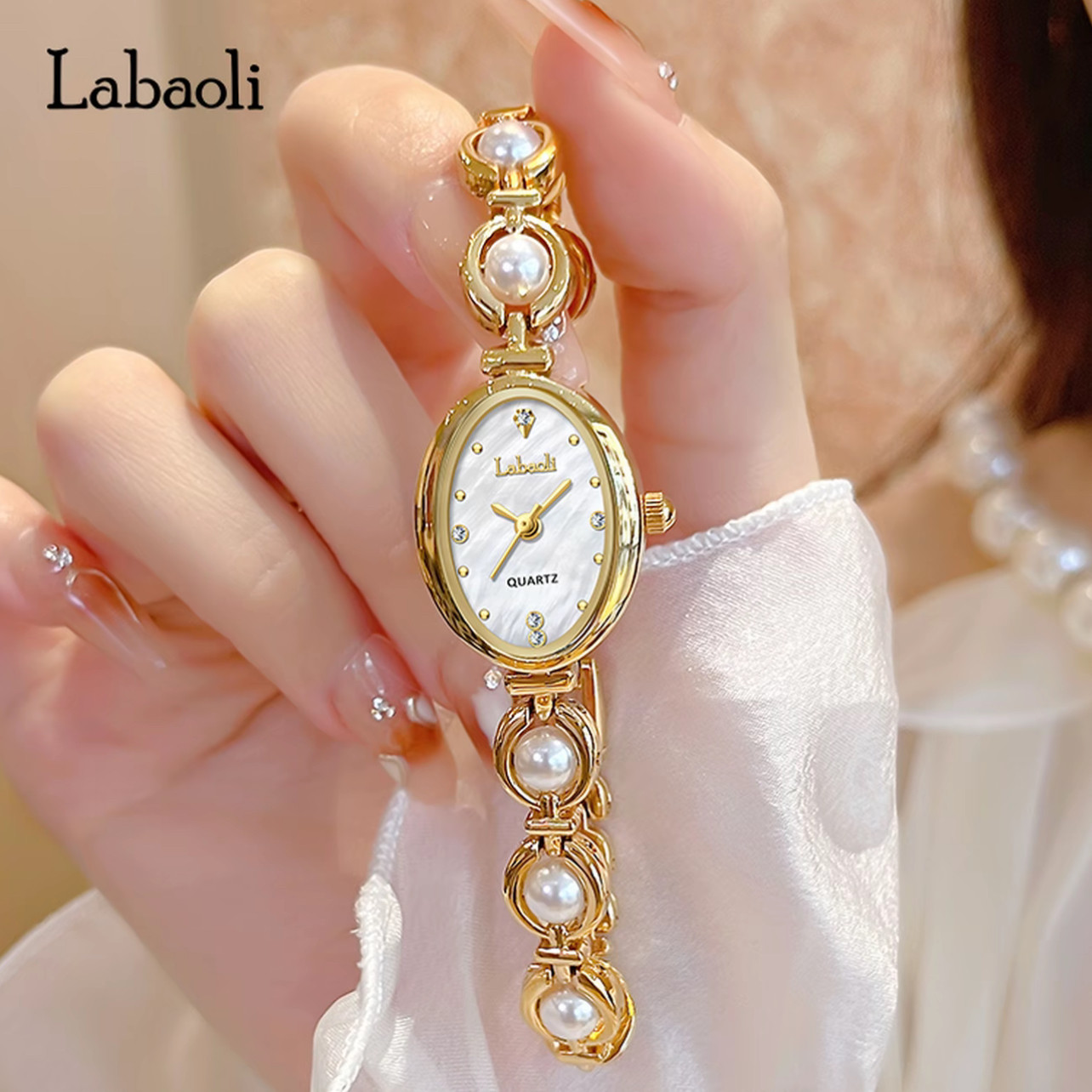 拉宝丽直播同款新款礼盒轻奢小众精致气质女表手链表防水石英表