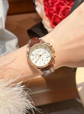拉宝丽直播同款礼盒气质时尚女表带日历女士防水石英表