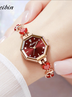 美宾抖音同款新款礼盒手链精致气质女士腕表八边形防水石英腕表