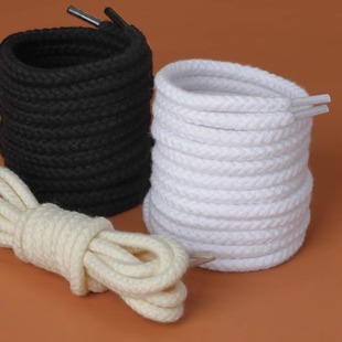 适用于空军一号AF1黑武士棉麻绳黑色白色灰色米色米白米黄色鞋带