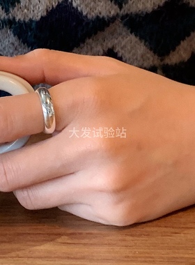 无性别925甜酷少女素圈精致戒指