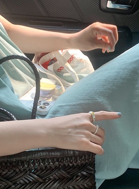 金属甜酷哑光金属开口戒指少女