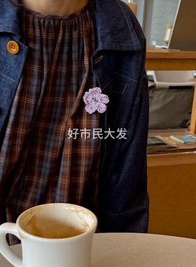 大发试验站 自制手工编织钩织花朵胸针女可爱甜美别针配饰冬季ins