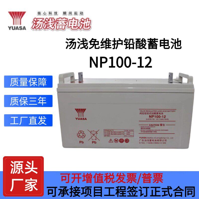 YUASA汤浅NP100-12铅酸免维护蓄电池12V100AH机房通讯UPS直流屏