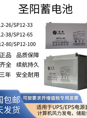 圣阳蓄电池SP12-100/18AH/24AH/38AH/65AH/100AUPS紧急电源直流屏