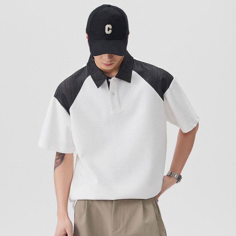 宽松潮复古短袖撞色上衣衫休闲百搭2026款男先夏季Polo舒适版型