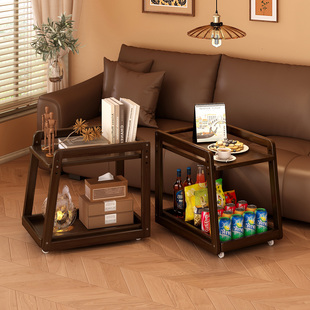 中古风小推车客厅可移动茶几零食边几置物架家用沙发多功能小桌子