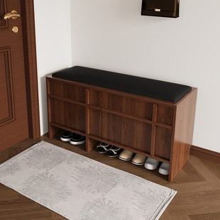 中古风换鞋凳门口家用鞋柜坐凳一体玄关穿鞋凳可坐实木进门储物凳