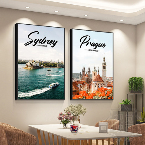 风景城市地标建筑装饰画客厅