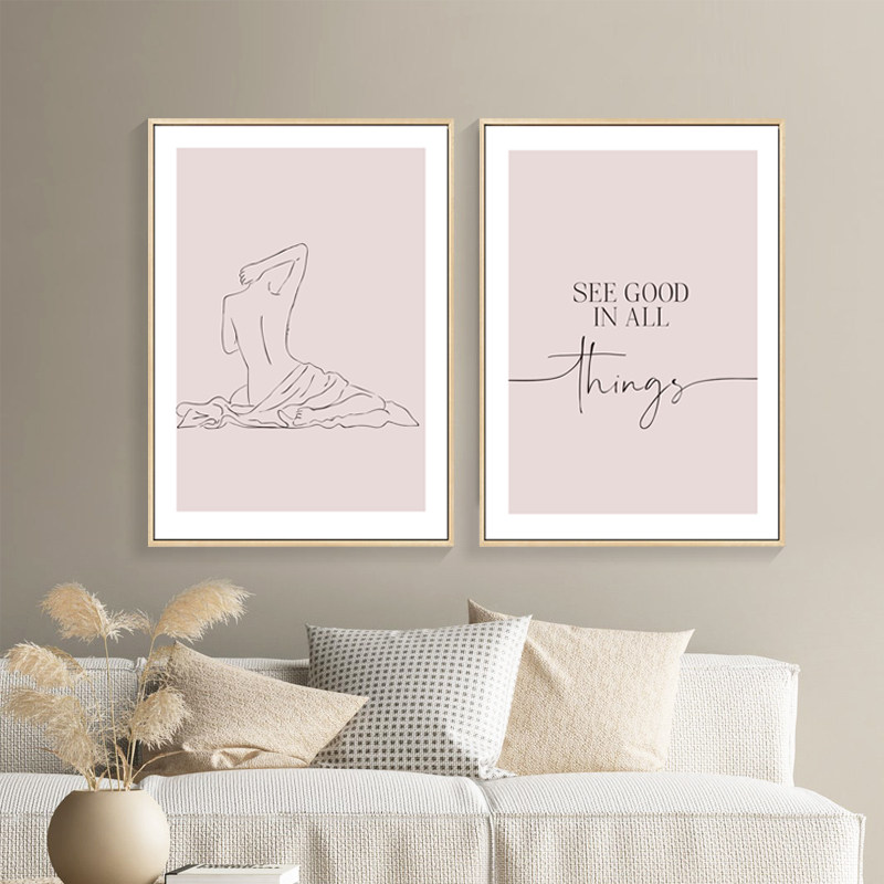 抽象线条人物装饰画客厅沙发背景墙卧室床头壁画北欧小众艺术挂画