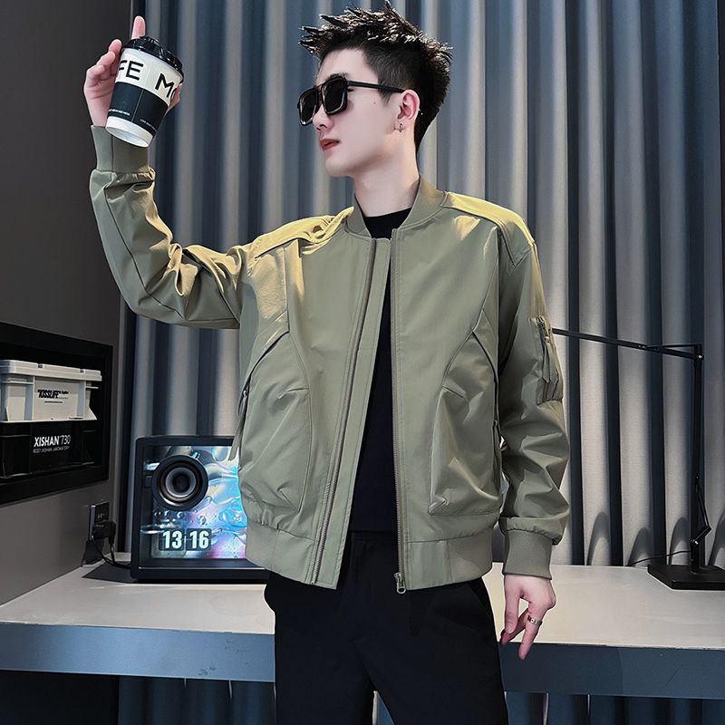 美式潮牌棒球服外套男士爆款流行的男装衣服2025新款春秋季夹克衫