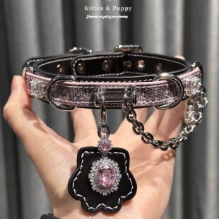 PuppyJoy独家「黑粉猫钻」chocker项圈高级手工定制