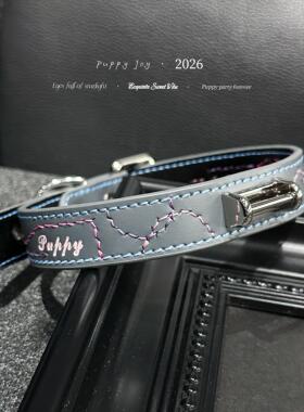 PuppyJoy手缝！「雾色绣迹」项链choker牛皮颈带高级手工定制