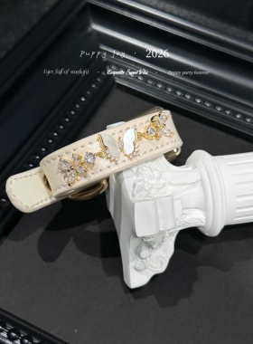 钛钢手链 PuppyJoy独家「蝶玑」杏色牛皮贝母蝴蝶手环高级手工定