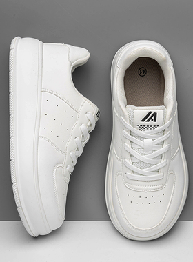 秋季大码男士宽楦运动鞋47厚底增高小白鞋前掌加宽学生大头板鞋48