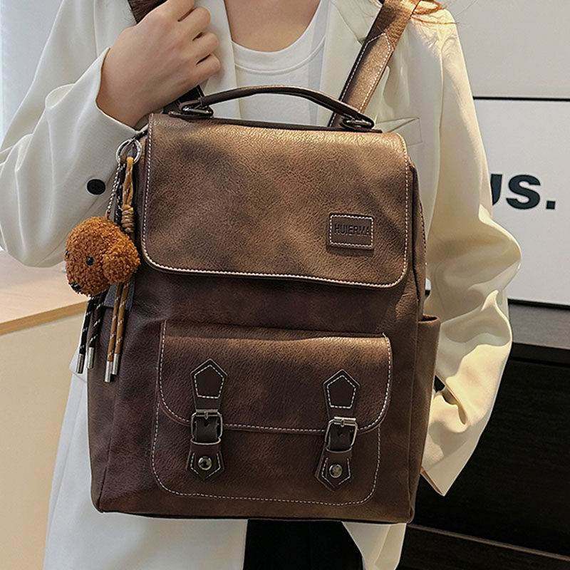 复古休闲大容量双肩包2026新款时尚百搭旅行包学生上课通勤单肩包,箱包皮具/热销女包/男包,双肩背包,淘宝优惠券,粉丝福利购,淘宝优惠卷