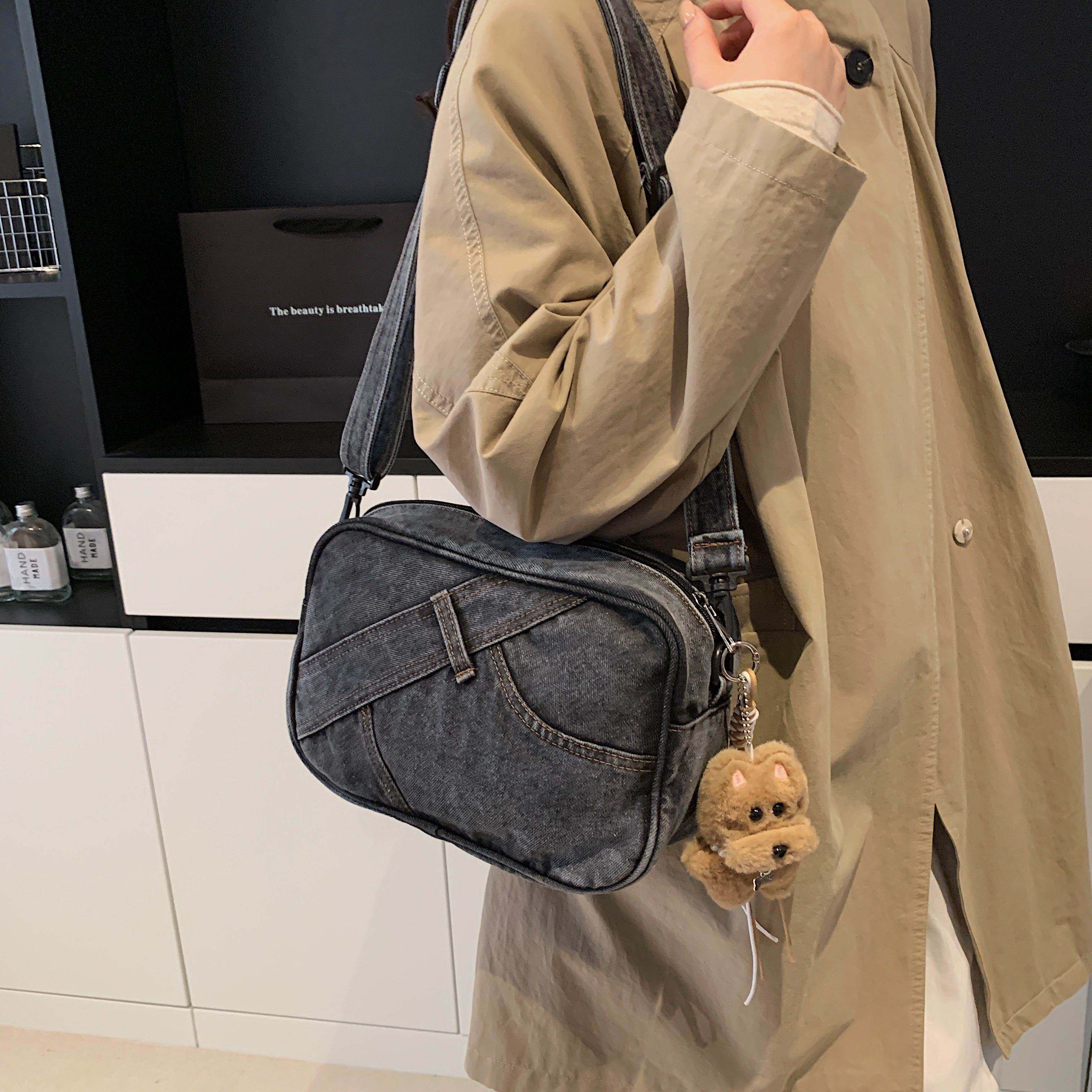 牛仔斜挎包女单肩包休闲包2025新款潮时尚洋气简约日韩小包包纯色,箱包皮具/热销女包/男包,小方包,淘宝优惠券,粉丝福利购,淘宝优惠卷