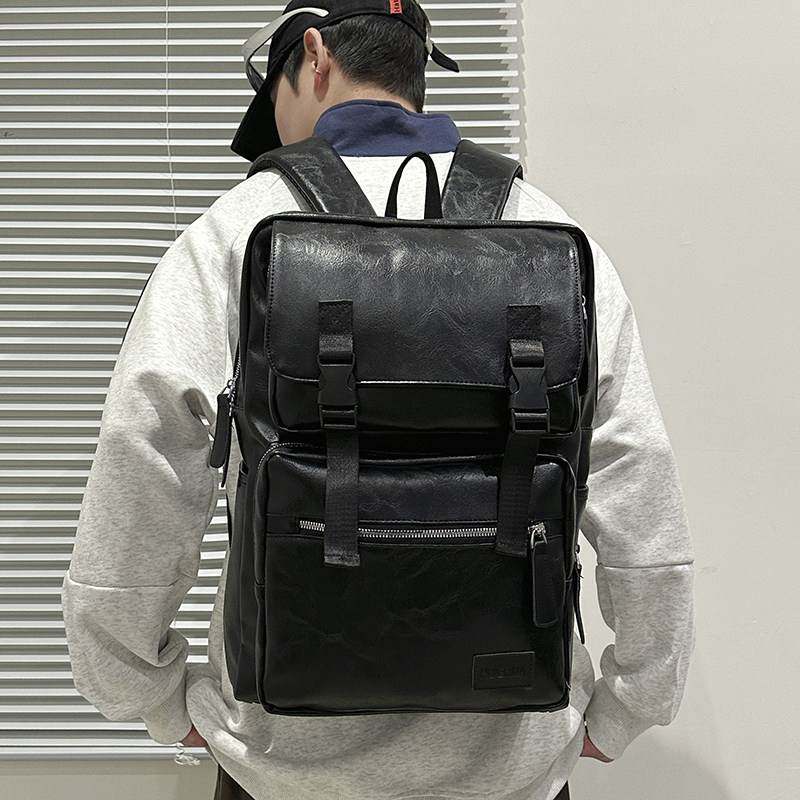 复古PU皮双肩包男士大容量电脑背包时尚潮流防水旅行包学生背包女,箱包皮具/热销女包/男包,双肩背包,淘宝优惠券,粉丝福利购,淘宝优惠卷