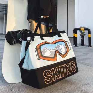 潮牌健身包男大容量短途旅行包手提出差行李袋干湿分离滑雪装备包