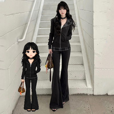 美式高级感#气质减龄阔腿裤套装