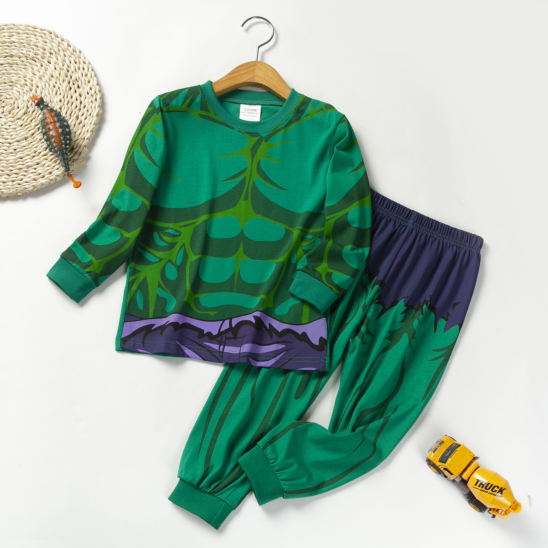 绿巨人儿童睡衣蜘蛛侠秋衣秋裤男