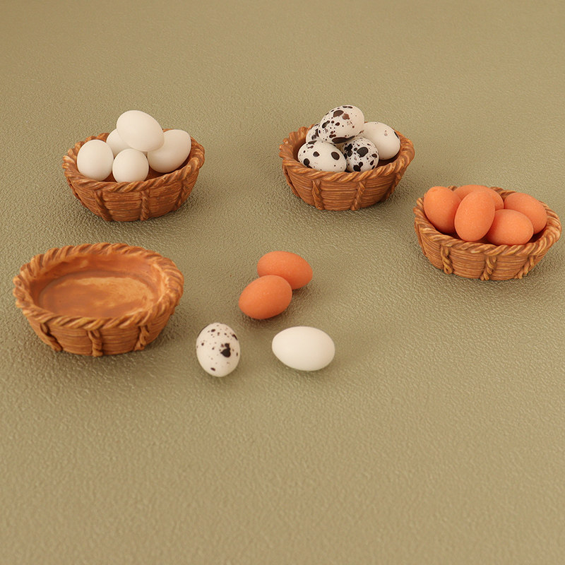 Dollhouse娃娃屋仿真微缩篮筐鸡蛋创意食玩厨房拍摄道具场景摆件,玩具/童车/益智/积木/模型,过家家玩具,淘宝优惠券,粉丝福利购,淘宝优惠卷