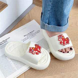 踩屎感eva厚底拖鞋女夏季洗澡软底家居室内增高浴室家用凉拖鞋女