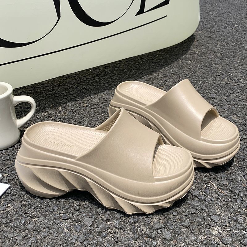 白鹿赵露思同款特高跟拖鞋女夏外穿增高8CM厚底沙滩海边凉拖鞋女