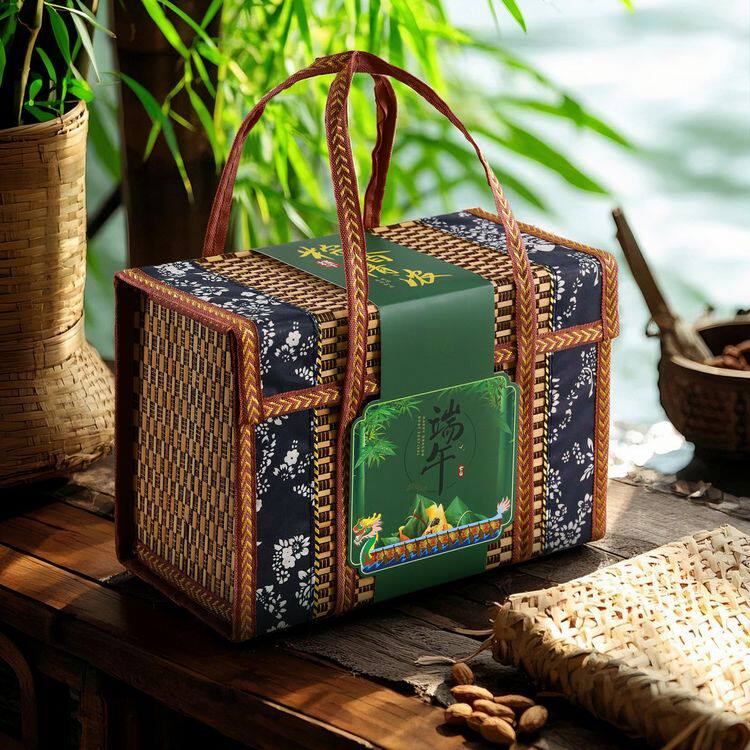 竹篮竹编空礼品盒子 端午节粽子包装盒 中秋月饼螃蟹年货土特产