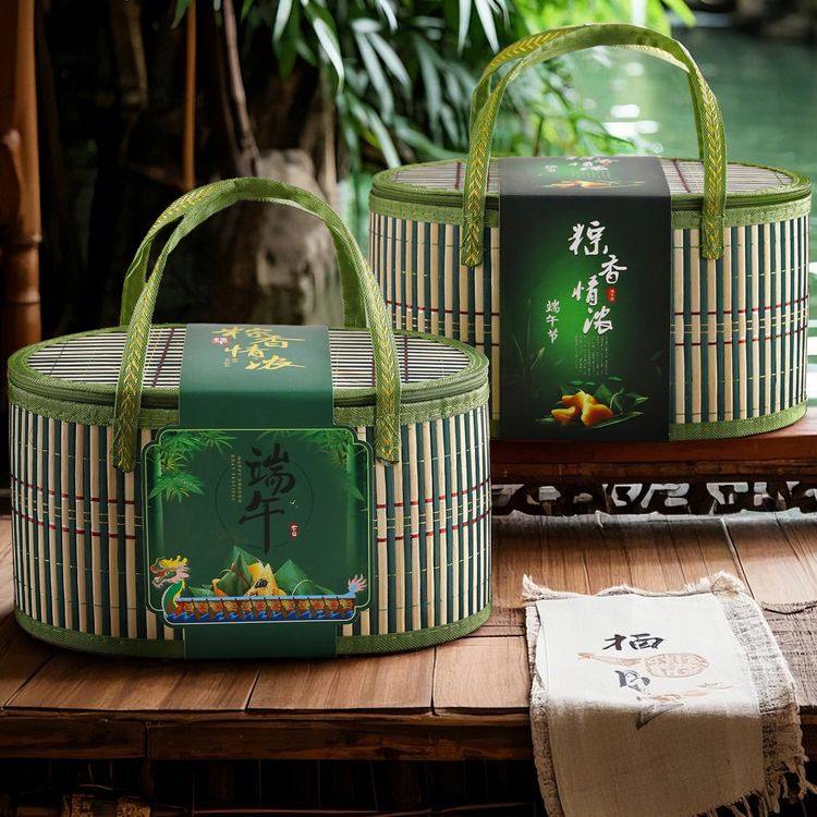 竹篮礼盒 端午节粽子包装盒 中秋螃蟹月饼礼品盒鸡蛋土特产