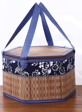 竹篮粽子螃蟹端午节包装盒  中秋月饼空礼品盒子年货土特产