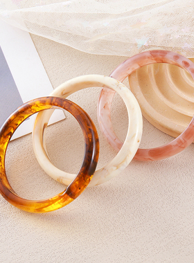 琥珀色手镯无亚克力小众设计女