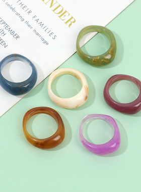 小众设计感树脂戒指女ins风简约