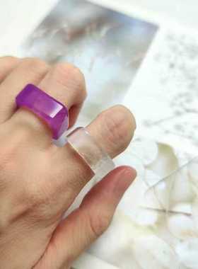 日韩百搭指环亚克力实惠简约风女