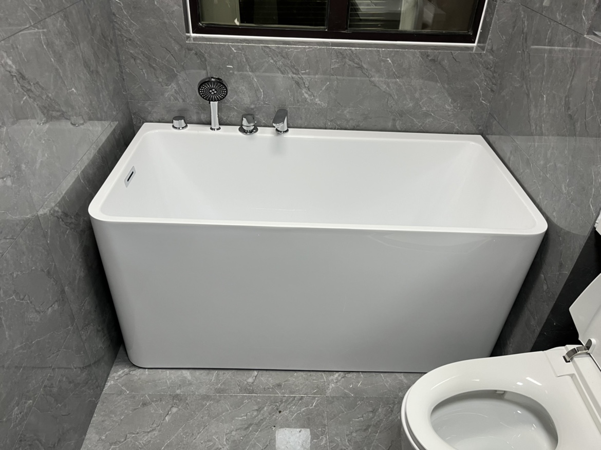 维嘉独立式浴缸家用卫生间亚克力浴盆小户型1-1.7米迷你日式深泡