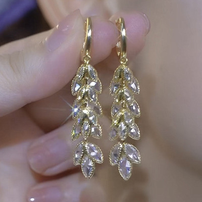 轻奢高级感锆石麦穗流苏耳环女