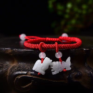 麦玲玲红绳手链 天然a货翡翠十二生肖六合手链手链