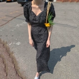 Летнее платье, ретро длинная юбка, в цветочек, французский стиль