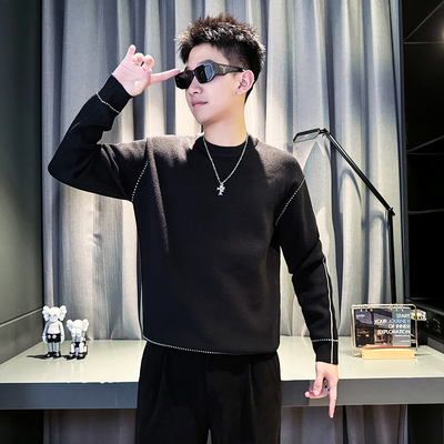 内搭男打底衫韩版潮牌提花毛衣