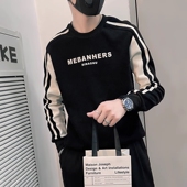 男士 上衣2025新款 痞帅卫衣潮牌春秋季 拼接袖 男款 男装 长袖 T恤外套t