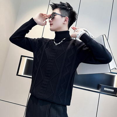 男士高领毛衣黑色打底衫长袖内搭