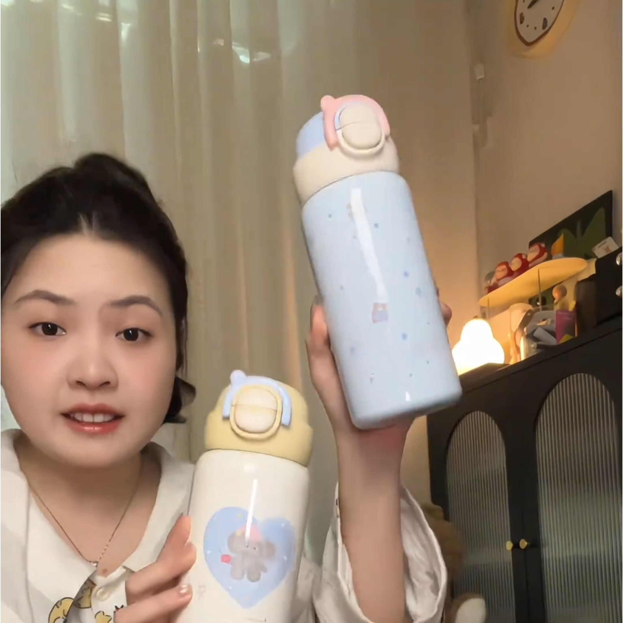 保温杯水杯星球儿童高颜值可爱双饮吸管杯316不锈钢学生一键弹跳