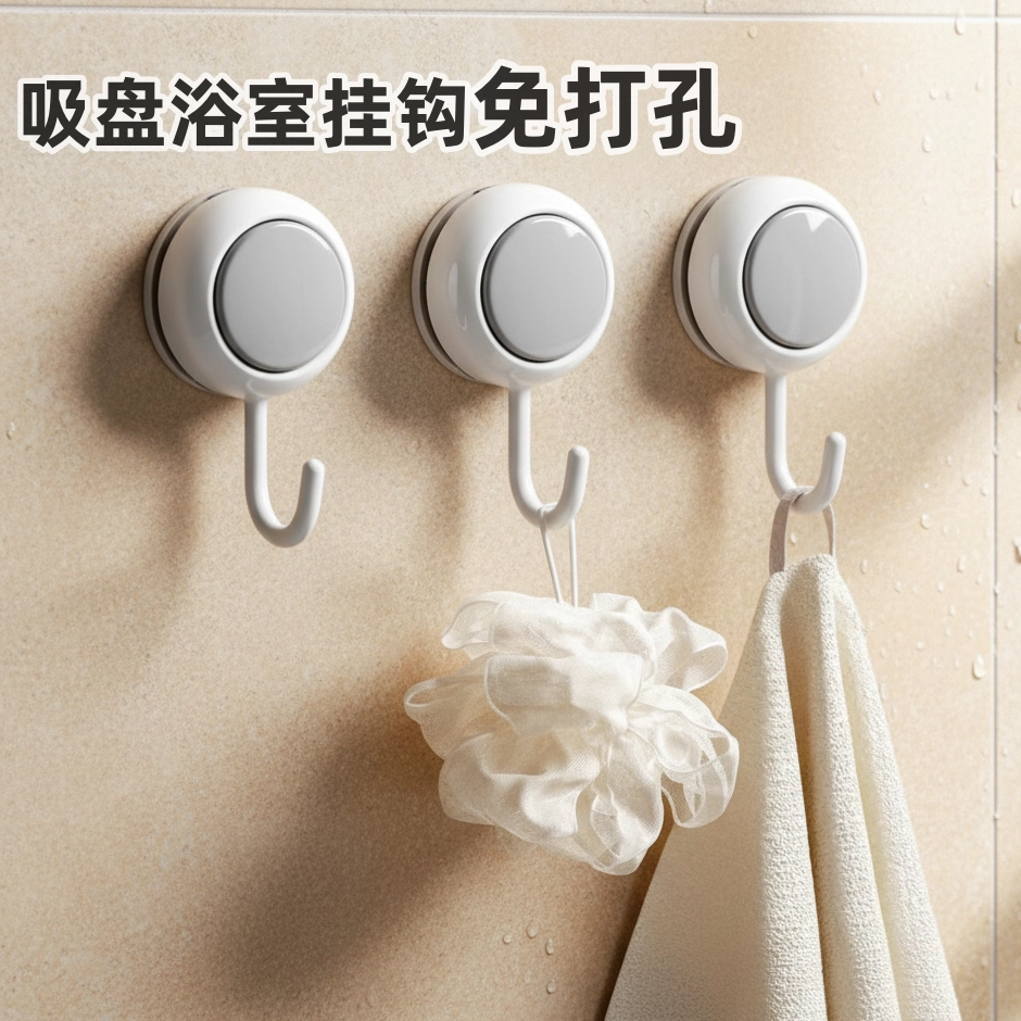 吸盘浴室挂钩免打孔粘钩厨房门后